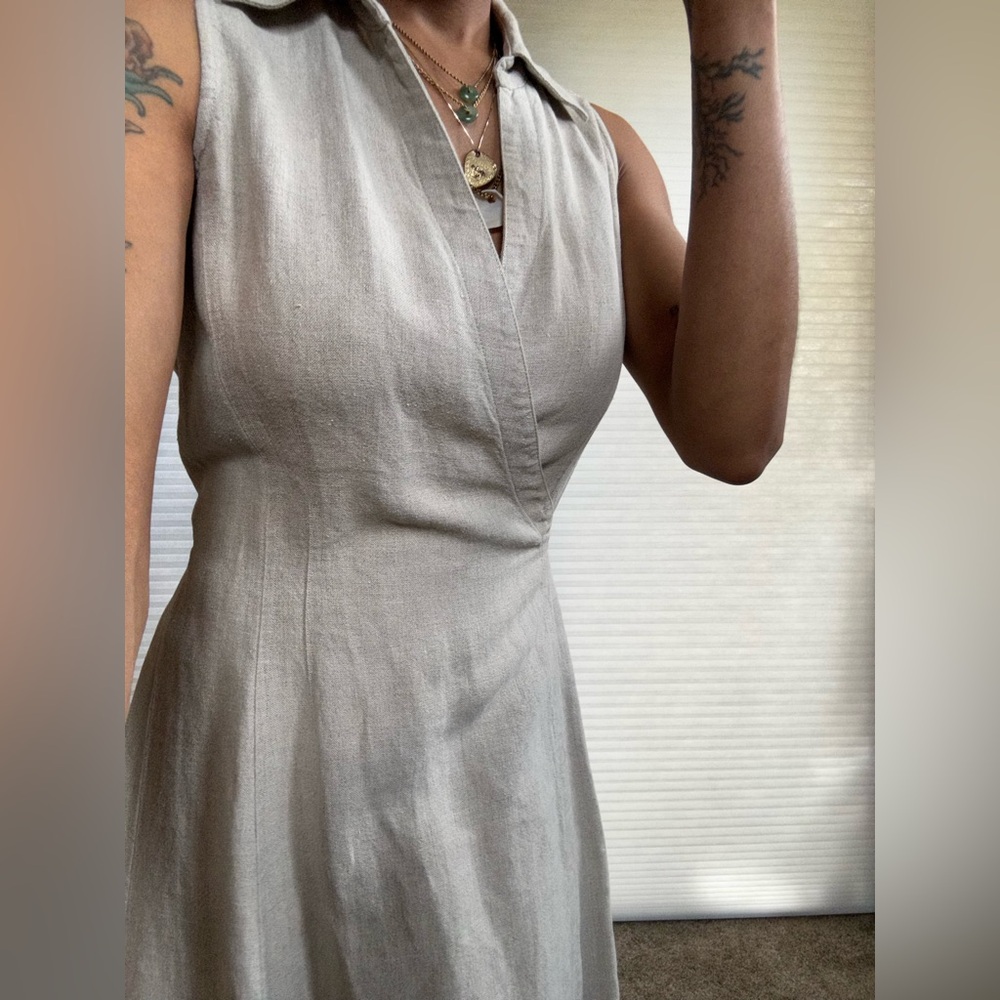 Emanuel Ungaro 100% Linen Maxi Wrap Dress - Picture 7 of 10
